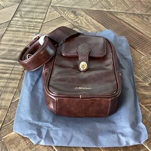 Dark Brown Leather Messenger Bag